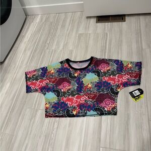 NWT Zumba Wear Women's Colorful Patterned Crop Top